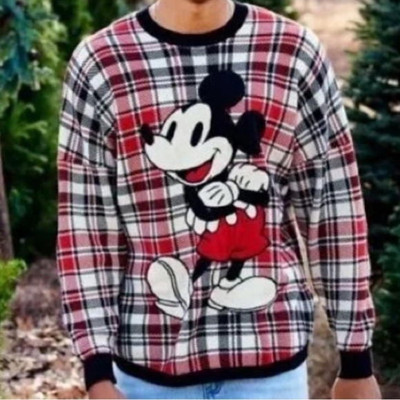 Mickey Mouse‎ Disney World Plaid Spirit Jersey Sweater Christmas Medium - Picture 12 of 12
